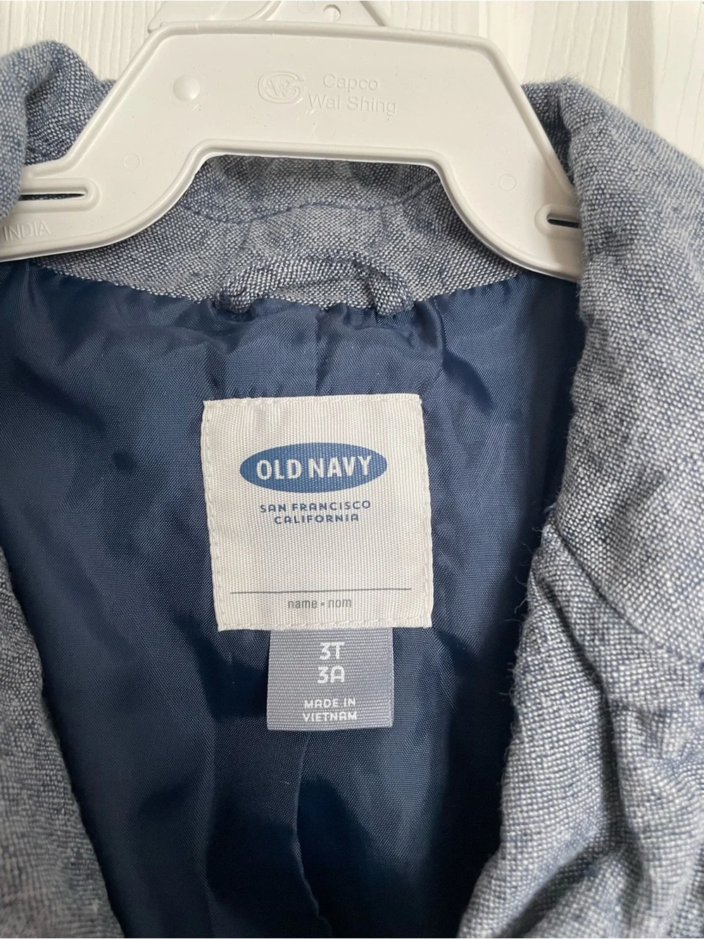 Old Navy Linen Blend Boys' 3T Navy Blue Blazer Jacket